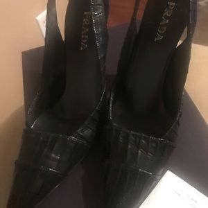Authentic Beautiful Prada Leather Slingback